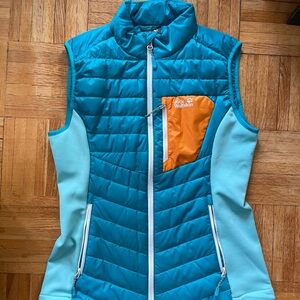 Jack Wolfskin Turquoise and Orange Quilted Vest